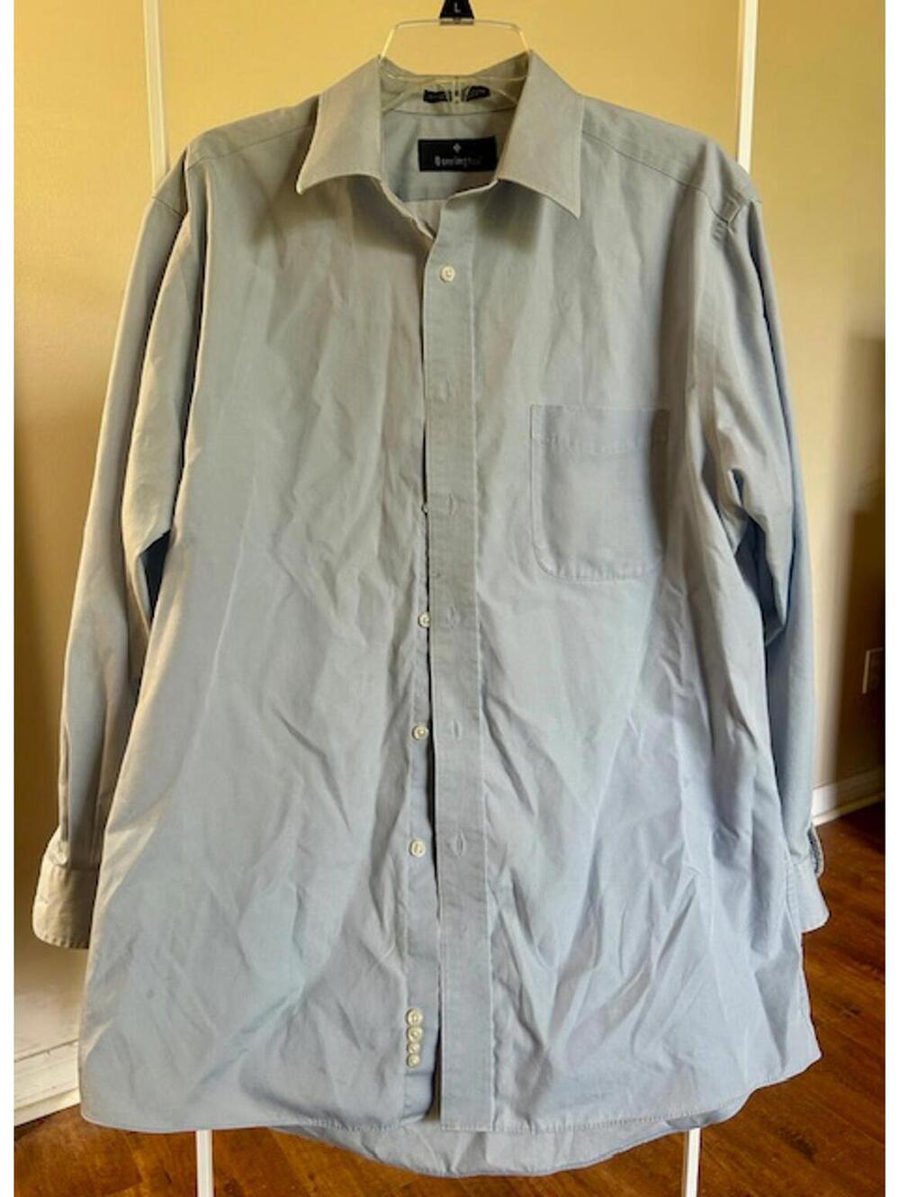 Barrington Men's Dress Shirt, Light Blue, Size 16 32/33